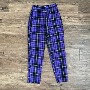 Nasty Gal Purple Plaid Pants